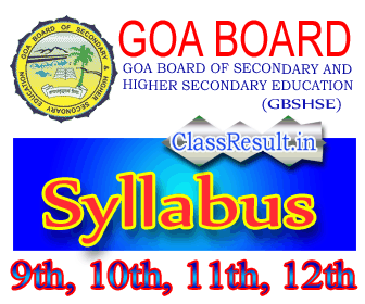 gbshse Syllabus 2022 class SSC, 10th, HSSC, 12th Class